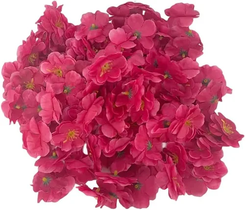 Miniatura 4 de Rikyo 100 cabezas de flores de cerezo artificiales de seda para primavera, flor de ciruelo falso, relleno de jarrón, ramilletes para decoración