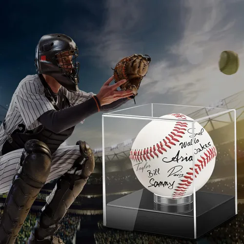 Miniatura 7 de Estuche de exhibición de béisbol, cubo acrílico con protección UV, estuche transparente para recuerdos y pelotas autografiadas (4 unidades)