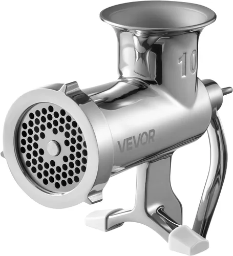 Miniatura 10 de VEVOR Picadora manual de carne de acero inoxidable, abrazadera de 1.8 pulgadas, 2 placas de molienda, relleno de salchichas, ideal para el hogar