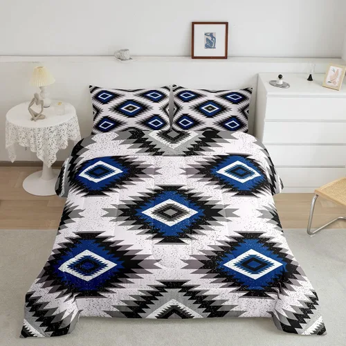 Miniatura 48 de Feelyou Juego de edredón geométrico del suroeste para niños y niñas, edredón nativo del suroeste, tamaño individual, juego de ropa de cama