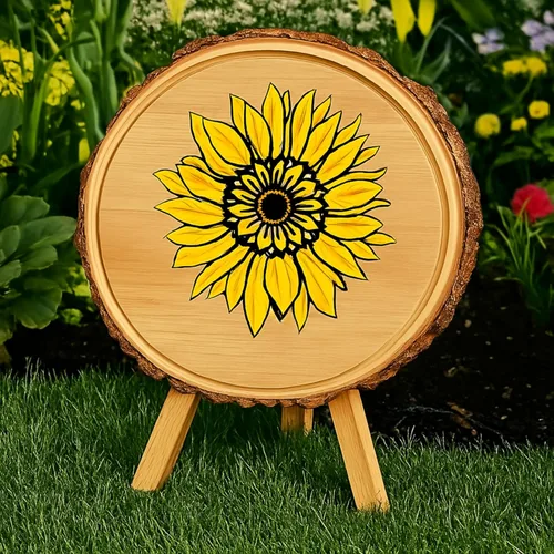 Miniatura 6 de Plantilla bohemia de girasol de 12 x 12 pulgadas para pintar sobre madera, lienzo, papel, tela y muebles, plantillas florales reutilizables