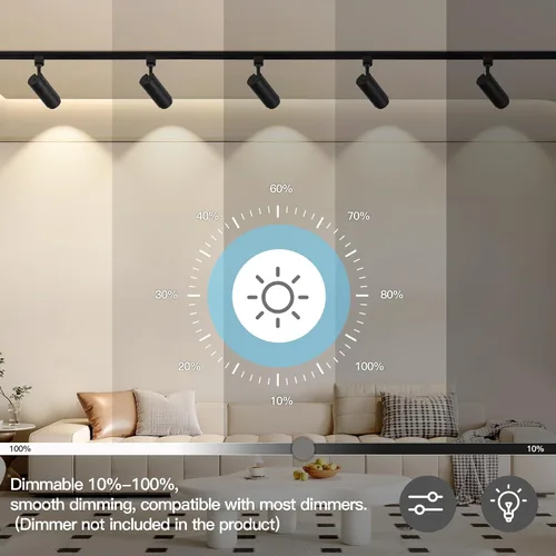 Miniatura 3 de Cabezales de iluminación LED de 5 colores para pista 12W regulables, grado de haz ajustable 15°/24°/36°/45°/60°, 2700K/3000K/3500K/4000K/5000K