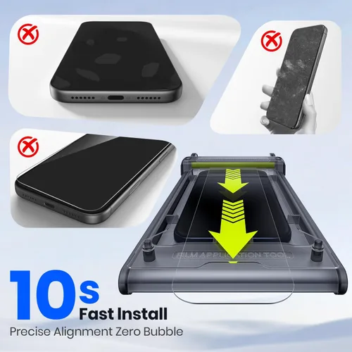 Miniatura 6 de WSKEN Protector de pantalla de privacidad para iPhone 17 Pro, vidrio templado de cobertura completa, pantalla privada antiespía de 24°, herramienta
