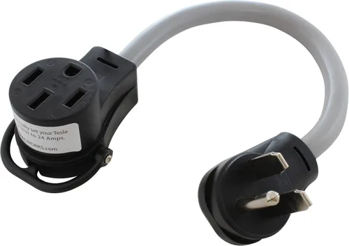 AC WORKS Adaptador de Carga para Vehículo Eléctrico para Uso en Tesla (Unidad de 30A 250V CA de 6-30 para Tesla)