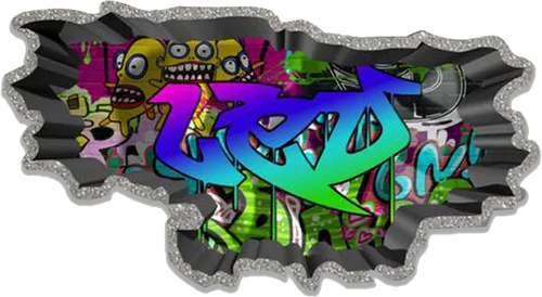 Miniatura 12 de Calcomanía de pared de graffiti con borde de hormigón profundo, calcomanía de vinilo personalizada (MYS107-S)