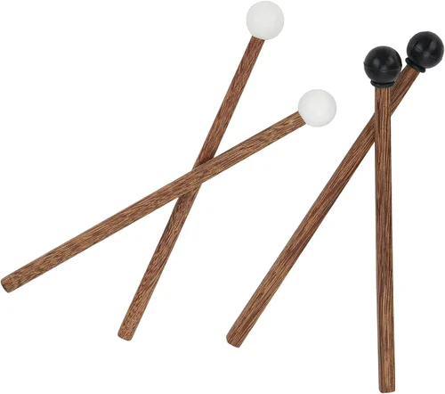 4 mazos de tambor de lengua de acero con cabezas de goma suave de 6.5 pulgadas, mazos suaves para principiantes y adultos, práctica y música curativa