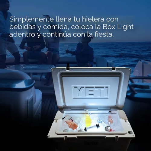 Miniatura 3 de HEXNUB Caja de Conservadora con Luz, Impermeable, Luz LED Recargable Compatible con YETI, RTIC, ORCA, Ninja, Igloo, Coleman, Base Magnética, Ideal
