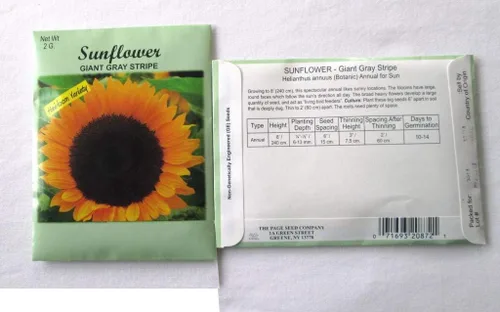 Miniatura 2 de Paquete de 6 semillas variadas de girasol con rayas grises gigantes (paquete de 6)