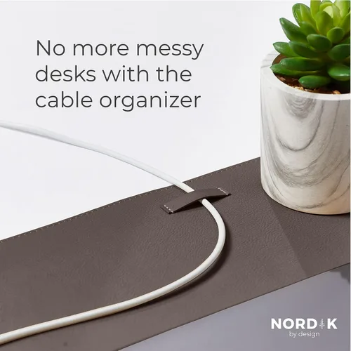 Miniatura 5 de Nordik - Tapete de Escritorio de Cuero de Corcho Organizador de Cables - Gris Plomizo 35 X 17 pulgadas - Tapete Premium Extendido para Mouse