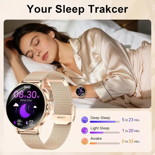Miniatura 6 de Efolen Relojes inteligentes para mujer, responder/hacer llamadas, reloj inteligente de 1.27 pulgadas para monitor de frecuencia cardíaca, monitor