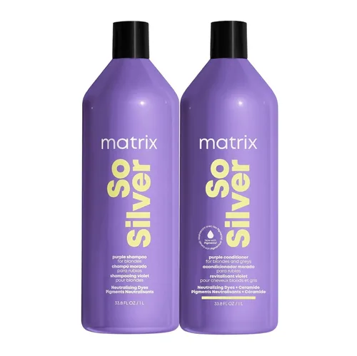 Miniatura 7 de Matrix So Silver Purple - Juego de champú y acondicionador pigmentado Elimina matices amarillos cobrizos Acondicionador tonificante para rubios