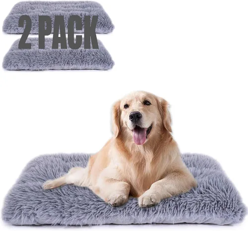 Miniatura 31 de Cama lavable a máquina, almohadilla de felpa de lujo para perros y gatos, tapete inferior antideslizante para perrera, camas peludas para razas