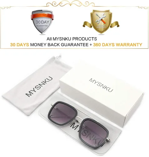 Miniatura 4 de Spider Man - Gafas de sol vintage con marco de metal cuadrado para hombres y mujeres diseño clásico de Downey Iron Man Tony Stark Shades