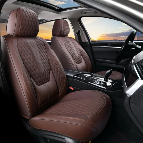Miniatura 44 de Coverado Juego completo de fundas de asiento de automóvil, fundas de asiento de piel de napa para automóvil, protector de asiento de automóvil