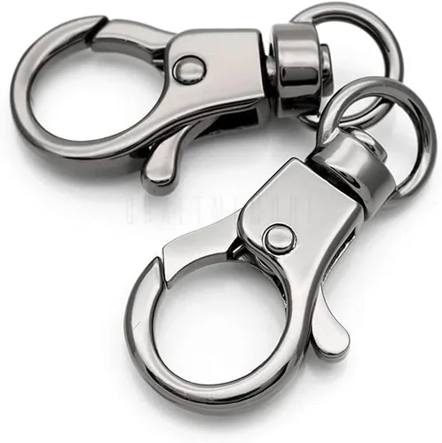 Miniatura 7 de CRAFTMEMORE Gancho giratorio de calidad para llavero, cierre de langosta para puerta de empuje, cierre de langosta de 3/8 pulgadas, apertura de Plata