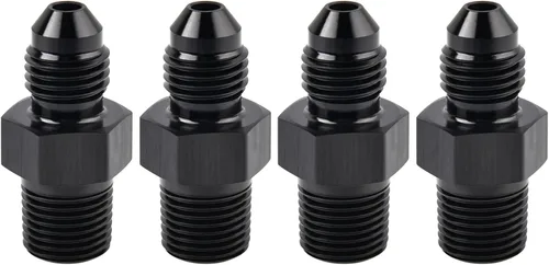 Miniatura 14 de EVIL ENERGY 3AN macho Flare a 1/4 "NPT adaptador de montaje de tubería de aluminio recto negro 4PCS