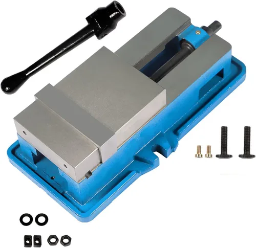 Miniatura 6 de Alicates de mandíbula plana fija en ángulo de 3 x 2.95 pulgadas sin tornillo base adecuado para fresadoras de precisión, máquinas de perforación