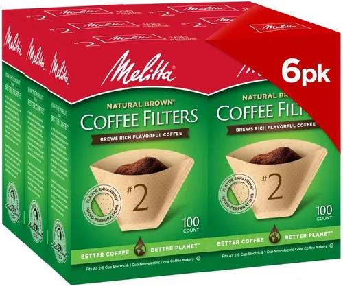 Miniatura 14 de Melitta - Filtros cónicos para café número 2, marrón natural, 100 unidades - Se adaptan a todas las cafeteras de cono de 2-6 tazas y cafeteras