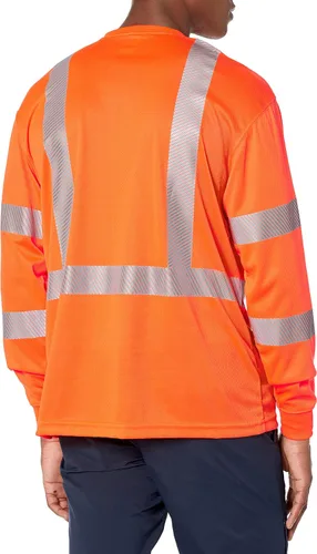 Miniatura 5 de Carhartt Camiseta ligera de manga larga con 3 bolsillos para hombre, de alta visibilidad, ajuste relajado, de alta visibilidad