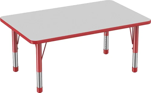 Miniatura 28 de FDP - Mesa rectangular para actividades escolares y aulas (24 x 36 pulgadas), patas gruesas para niños pequeños, altura ajustable de 15 a 24