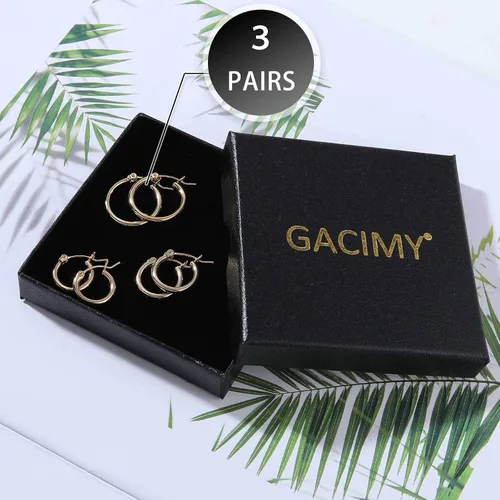 Miniatura 6 de Gacimy - Aros para mujer, chapados en oro de 14 quilates con plata de ley 925