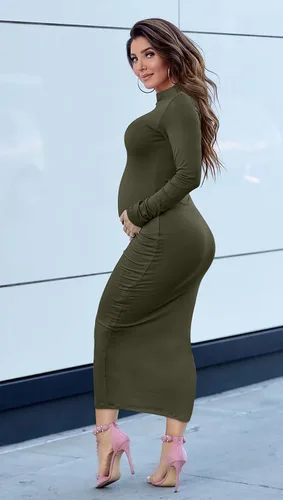Miniatura 8 de GOBLES Vestido largo sexy de manga larga con cuello alto y elegante para mujer