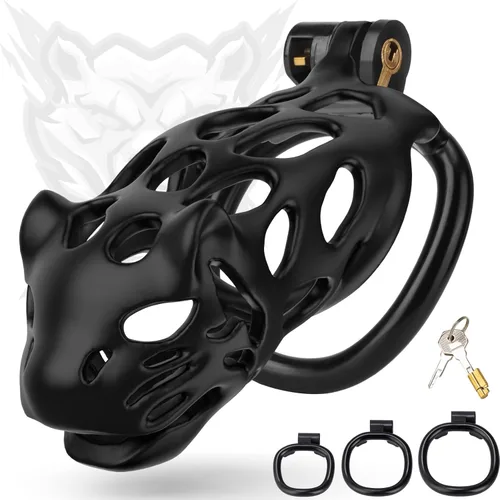 Miniatura 8 de Jaula de castidad, dispositivo de castidad masculina invisible ligero con 3 anillos activos, jaula grande para pene impresa en 3D, juguetes sexuales