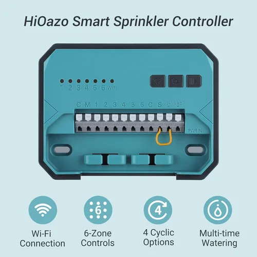 Miniatura 2 de Controlador de aspersor inteligente de 6 zonas, controlador de riego WiFi para interiores, APP gratuita, compatible con sensor de lluvia, ajuste