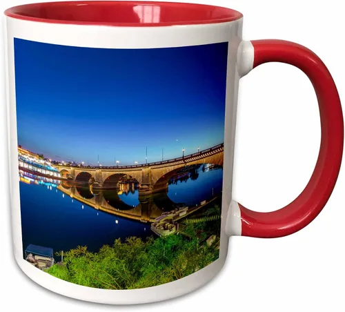 Miniatura 8 de 3dRose Use Arizona Lake Havasu City View of London Bridge at Sunset - Taza de dos tonos, 11 onzas, azul