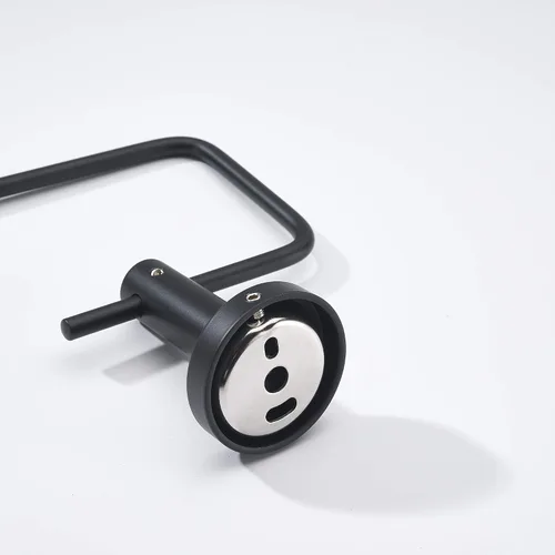 Miniatura 4 de Pulido negro mate del alto grado del tenedor del papel higiénico del acero inoxidable del brazo abierto, instalaciones del cuarto de baño montadas