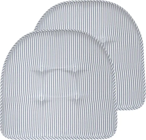 Miniatura 88 de Sweet Home Collection - Cojín de espuma viscoelástica para silla con capitoné, antideslizante, parte trasera de goma, en forma de U, 17 x 16 Piel