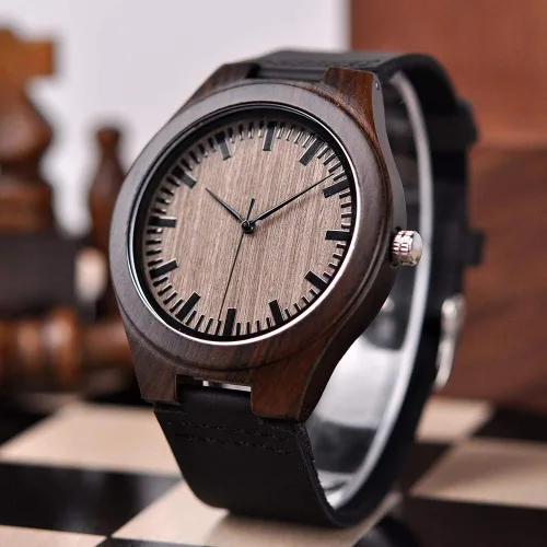Miniatura 9 de Reloj de pulsera en madera con mensaje gravado personalizado para hombre, regalo para esposo, novio, padre, hijo, familiares y amigos