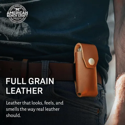 Miniatura 6 de American Bench Craft Estuche de cuero remachado para múltiples herramientas para Leatherman Free P2, Free P4 y Leatherman Signal - Funda de cuero