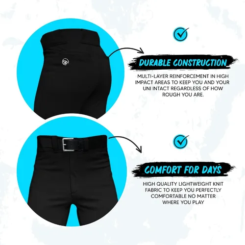 Miniatura 5 de Dirty Mids Original The Essentials - Pantalones deportivos de béisbol, ajuste profesional, cintura antideslizante, color blanco, negro, gris, XS a XL