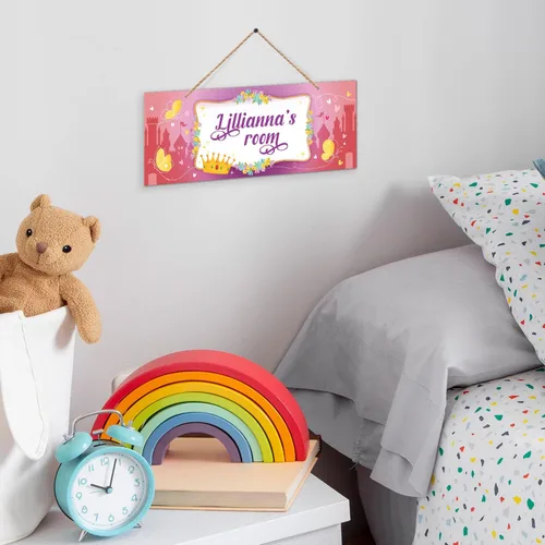 Miniatura 4 de Letrero personalizado con nombre de niña/niño, letrero decorativo personalizado para dormitorio de niños, tienda de campaña de castillo, Navidad