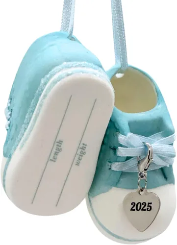 Miniatura 13 de Ganz Zapatos de bebé niña adornos personalizados rosa fechado 2023 botines de adorno de la primera Navidad para nuevos padres, nacimiento