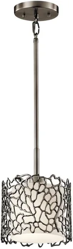 Miniatura 2 de Kichler 43349CLP Mini Colgante Coral Plata 1-Luz, Estaño Clásico