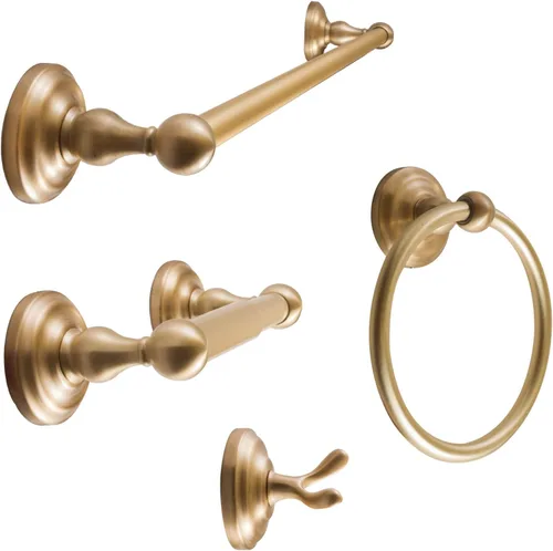 Miniatura 9 de SENTO ROBIKI - Juego de accesorios de baño modernos plateados, incluye gancho para bata, soporte para papel higiénico, toallero, barra de toalla