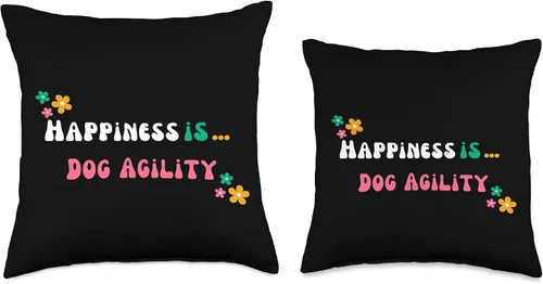 Miniatura 3 de Dog Agility Lover - groovy Happiness is dog agility Throw Pillow