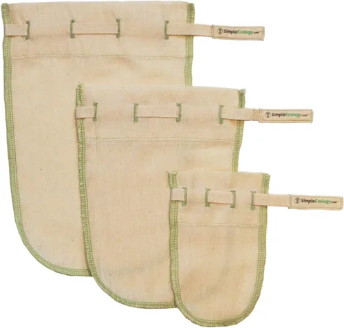 Miniatura 8 de Simple Ecology Bolsas coladoras de muselina de malla fina de algodón orgánico, reutilizables, 100% naturales, filtros de café sin microplásticos