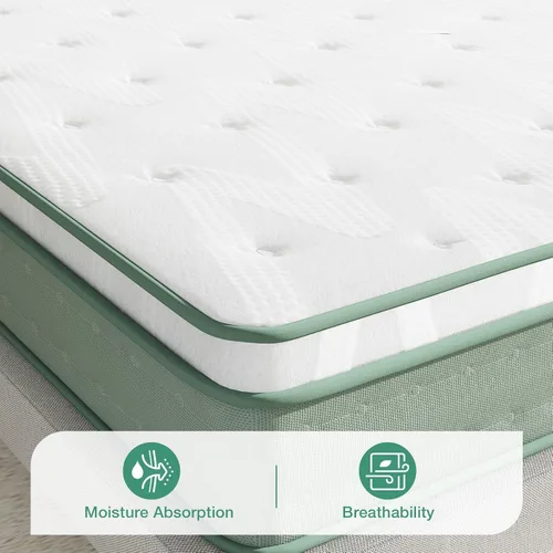 Miniatura 7 de Novilla Colchón King híbrido de 12 pulgadas, colchón híbrido tamaño King en una caja, espuma viscoelástica de gel y resortes individuales