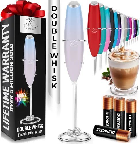Miniatura 91 de Zulay Kitchen Espumador de leche de mano con pilas Duracell AA – Mezclador eléctrico ultrarrápido y creador de espuma, mezclador de bebidas fácil