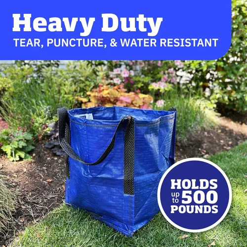 Miniatura 2 de DURASACK Bolsa de almacenamiento de alta resistencia de 22 galones, bolsa de mudanza de polipropileno tejido resistente, diseño reutilizable, Azul