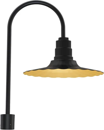 Miniatura 32 de Steel Lighting Co. Highland Park - Luz de granero Montada en la pared al aire libre Onda radial de 16 pulgadas Brazo recto de 11 pulgadas