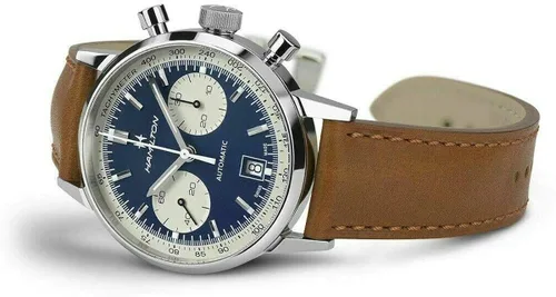 Miniatura 2 de Hamilton Intra-Matic cronógrafo automático esfera azul reloj para hombre H38416541, Azul, Reloj automático