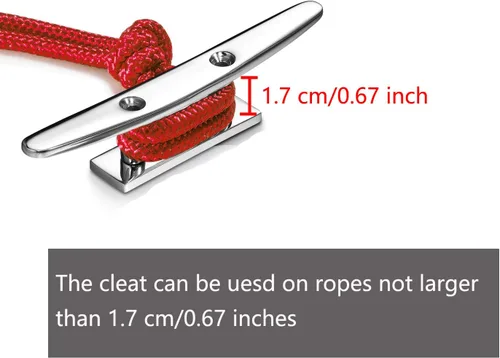 Miniatura 4 de Stainless Steel Boat Cleats 4"/5"/6", Marine Dock Cleats, Heavy Duty 316 Stainless Steel, Mirror Polished, Curtain Tie, Hook, Include Installation
