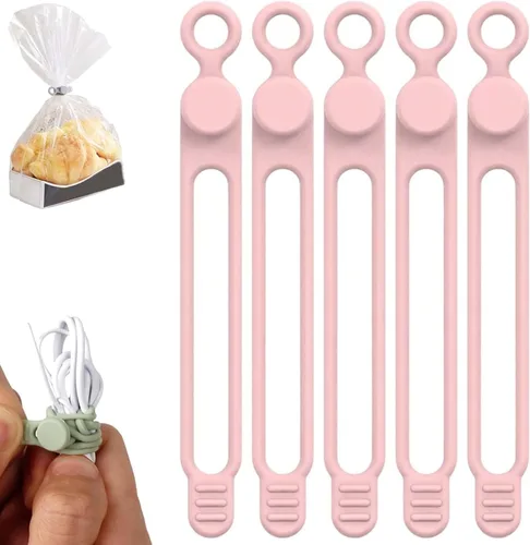 Miniatura 14 de Organizador de cables de silicona, bridas para cables, organizador de cables reutilizable, organizador de cables para agrupación y fijación