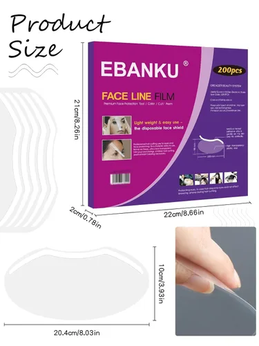 Miniatura 2 de EBANKU 200 piezas Protectores de ducha para ojos y cara mejorados, visera de ducha para cejas, protectores desechables de pestañas para adultos