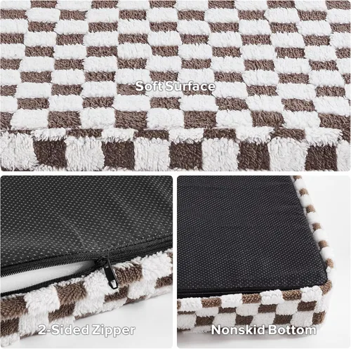 Miniatura 7 de JOEJOY Cama para perros medianos, cama ortopédica grande para perros con funda extraíble lavable, bonita cama moderna de felpa y espuma de memory