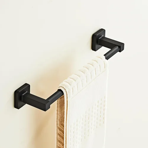 Miniatura 3 de Toallero de baño negro mate de 12 pulgadas, accesorios de baño, toallero grueso de acero inoxidable para baño, toallero montado en la pared